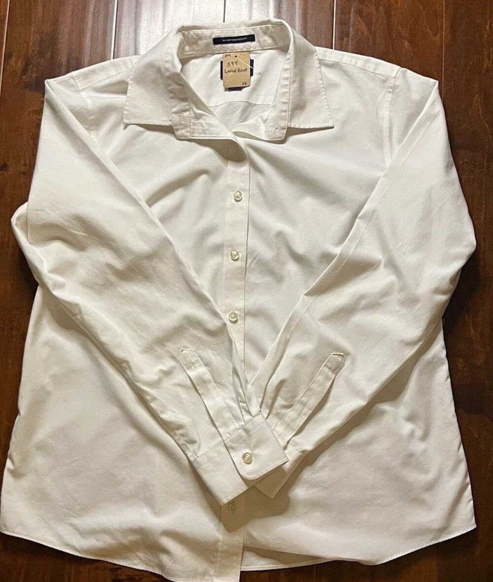 Lands'End Girls Size 12 Cotton Button-Up Collar Long Sleeve